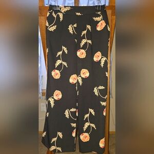 🖤NWOT ANN TAYLOR WIDE LEG TROUSERS IN FLORAL PRINT, SIZE L